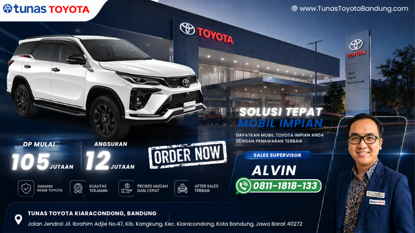Promo Toyota Fortuner DP 105 Jutaan - Dealer Tunas Toyota Bandung Kiaracondong