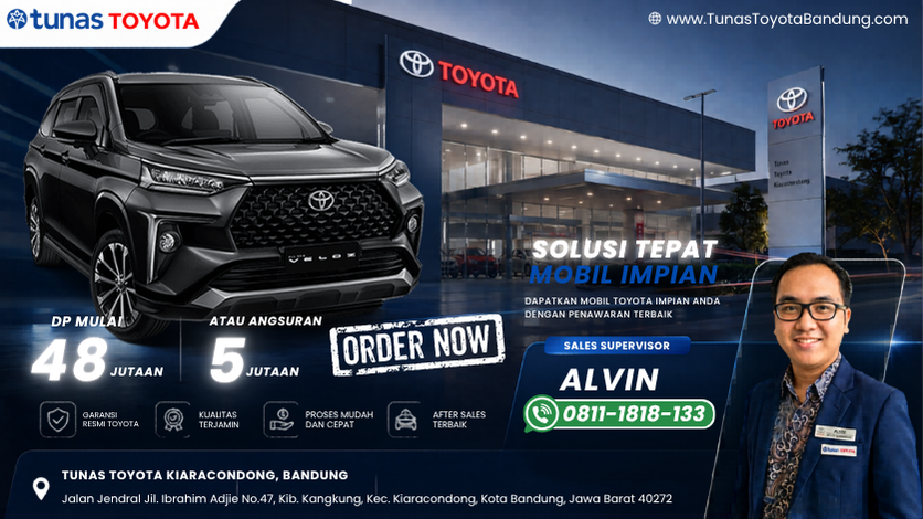 Promo Toyota Veloz DP 48 Jutaan - Dealer Tunas Toyota Bandung Kiaracondong